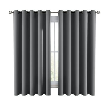 Lux Decor Collection Blackout Curtains for Bedroom, Set of 2 Curtains for Living Room, Thermal Insulated Blackout Curtains - 42"x63" - Gray