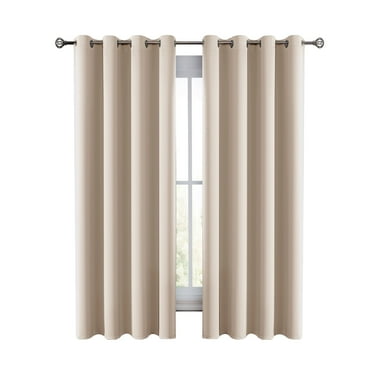 Lux Decor Collection Blackout Curtains for Living Room, Set of 2 Curtains for Bedroom, Thermal Insulated Blackout Curtains - 42"x63" - Beige