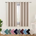 thumbnail image 1 of Lux Decor Collection Blackout Curtains for Living Room, Set of 2 Curtains for Bedroom, Thermal Insulated Blackout Curtains - 42"x63" - Beige, 1 of 11