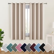 Lux Decor Collection Blackout Curtains for Living Room, Set of 2 Curtains for Bedroom, Thermal Insulated Blackout Curtains - 42"x63" - Beige