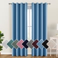thumbnail image 1 of Lux Decor Collection Blackout Curtains for Living Room, Set of 2 Curtains for Bedroom, Thermal Insulated Blackout Curtains - 52"x84" - Blue, 1 of 11