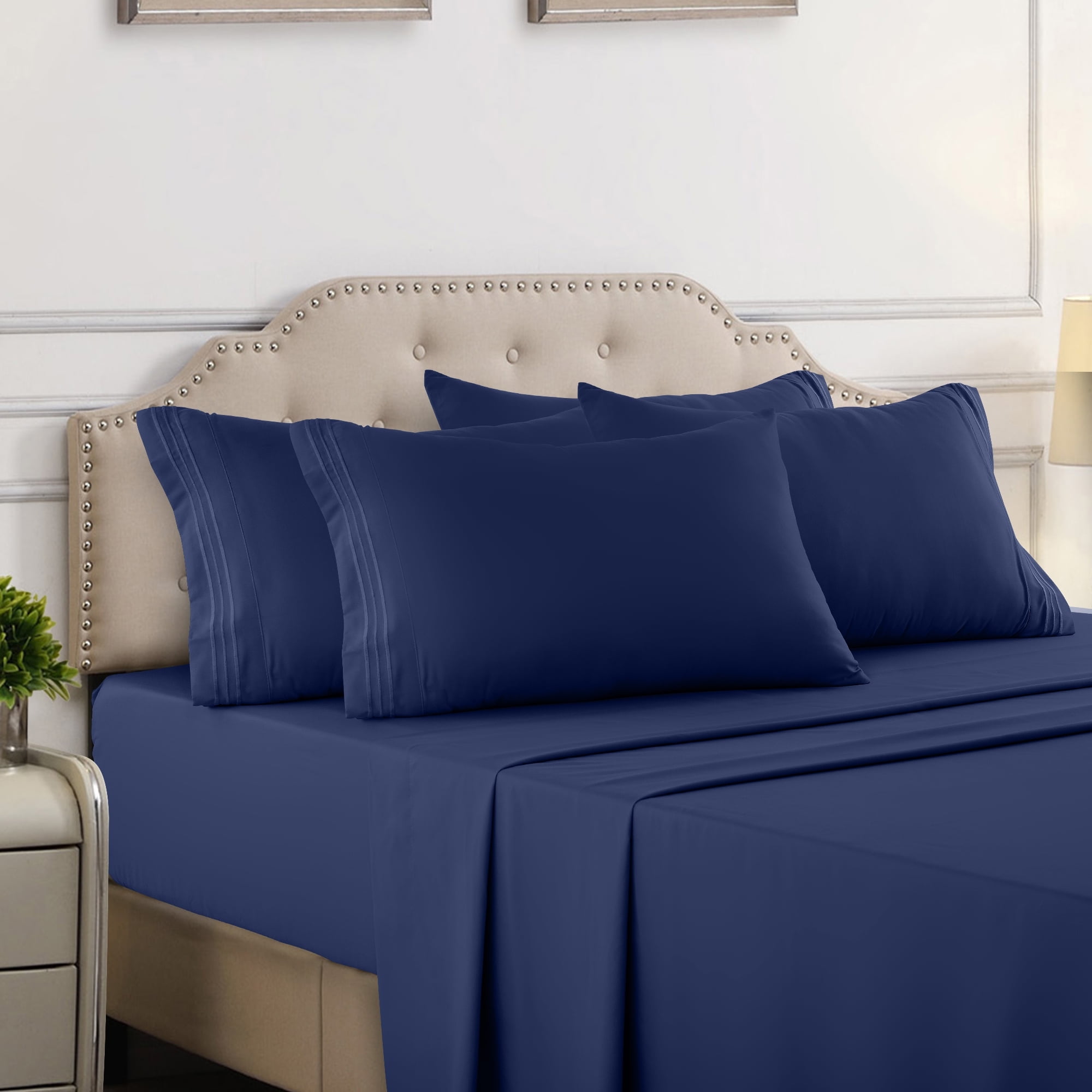 Navy blue king size pillowcases 2025