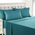 thumbnail image 1 of Lux Decor Collection California King 6 Piece Sheets Set - Microfiber 16 Inch Deep Pocket Bed Sheets - Teal, 1 of 8