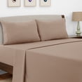 thumbnail image 1 of Lux Decor Collection California King Sheet Set - 4 Pc Cal King Bed Sheets - High GSM Microfiber - Up to 16 Inch Deep Pockets - Lightweight Sheets, Taupe, 1 of 8