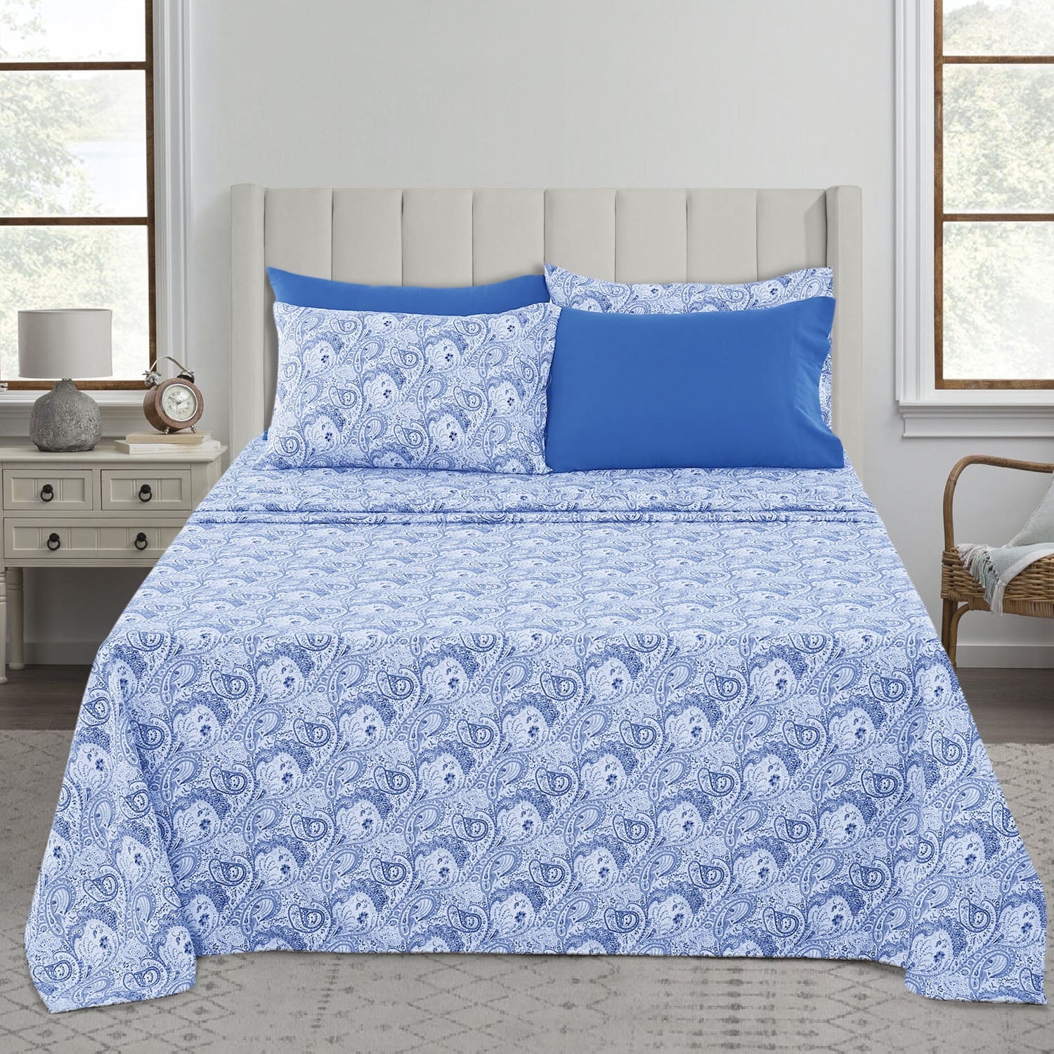 Lux Decor Collection 캘리포니아 킹 시트 - 울트라 소프트 쿨링 침대 시트 - 깊은 포켓 최대 16" - 주름, 퇴색, 얼룩 방지 - 6피스