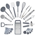 thumbnail image 1 of Lux Decor 23 Pieces Kitchen Cooking Utensils Set – 446°F Heat Resistant kitchen Gadgets for Non-Stick Cookware BPA FREE – Silicon Rubber Spatula set - Grey, 1 of 11