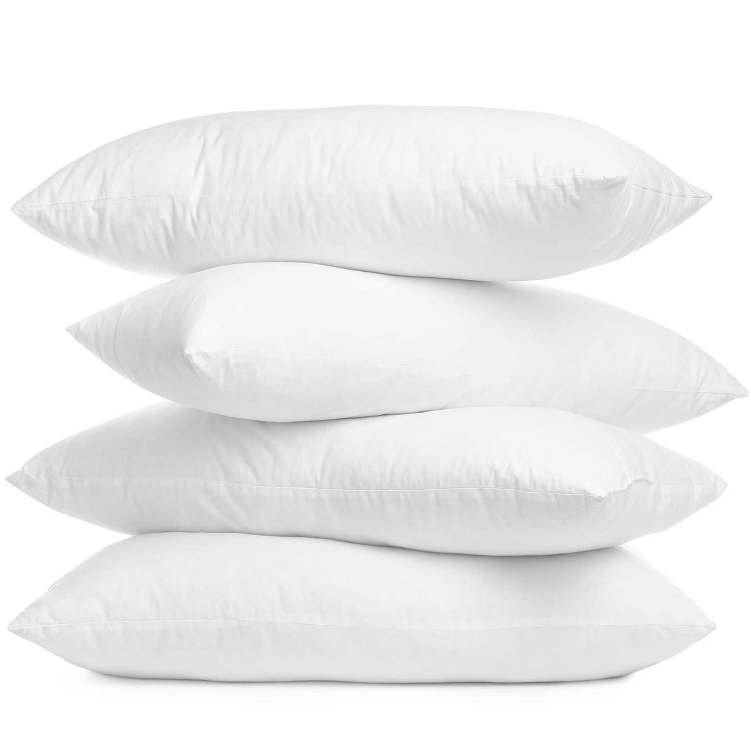 Foamily Throw Pillows Insert - (Pack of 4) Pillow 18 x 18 Inches for Bed  and Couch - 100% Machine Washable Cotton Indoor Decorative Throw Pillows