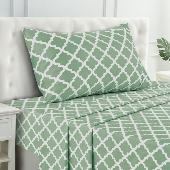 Lux Decor Collection Extra Soft Microfiber Deep Pocket Bed Sheets Set, 3 Piece Twin XL Bedding Sheets - Green