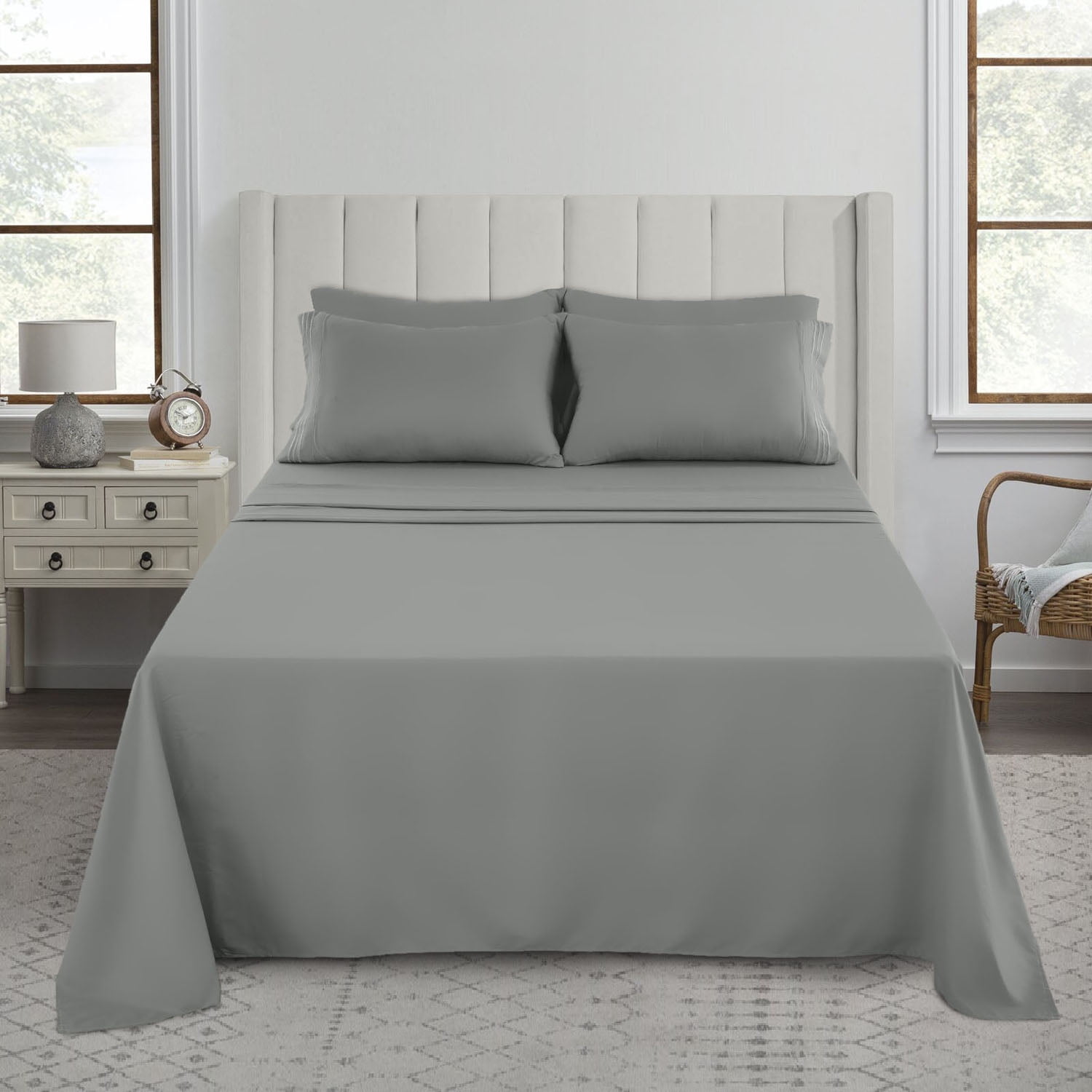 Lux Decor Collection Full Sheets Set 6 Piece Bed Sheets for Full Size Bed, Double Brushed