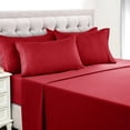 thumbnail image 1 of Lux Decor Collection Full Size Bed Sheets - Microfiber Deep Pocket Bedding Sheets & Pillowcase Sets - Burgundy, 1 of 8