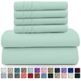 thumbnail image 1 of Lux Decor Collection Full Size Bed Sheets - Microfiber Deep Pocket Bedding Sheets & Pillowcase Sets - Spa Blue, 1 of 11