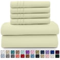 thumbnail image 1 of Lux Decor Collection Full Size Bed Sheets - Microfiber Deep Pocket Bedding Sheets & Pillowcase Sets - Vanilla, 1 of 11