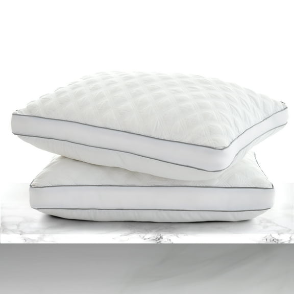 Lux Decor Collection Gusseted King Pillows - Comfortable Breathable Bed Pillows for Sleeping - Set of 2 King Size Pillows - (Light Grey, 18x36)