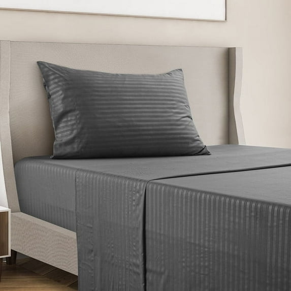 Lux Decor Collection Hotel Luxury Deep Pocket Soft Brushed Microfiber Wrinkle Resistant Bed Sheet Set - Twin Sheets, Dark Gray