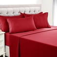 thumbnail image 1 of Lux Decor Collection King Bed Sheets - 16 Inch Deep Pocket 6 Piece Microfiber Bedding Sheets & Pillowcase Sets - Burgundy, 1 of 8