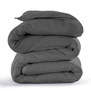 Lux Decor Collection King Comforter All Season Down Alternative Quilted Comforter with Corner Tabs - Plush Microfiber Fill (King, Grey)