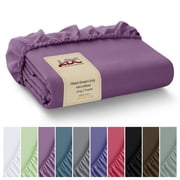 Lux Decor Collection King Fitted Sheet - Soft Microfiber Upto 16 Inch Deep pocket Bed Sheet - Purple