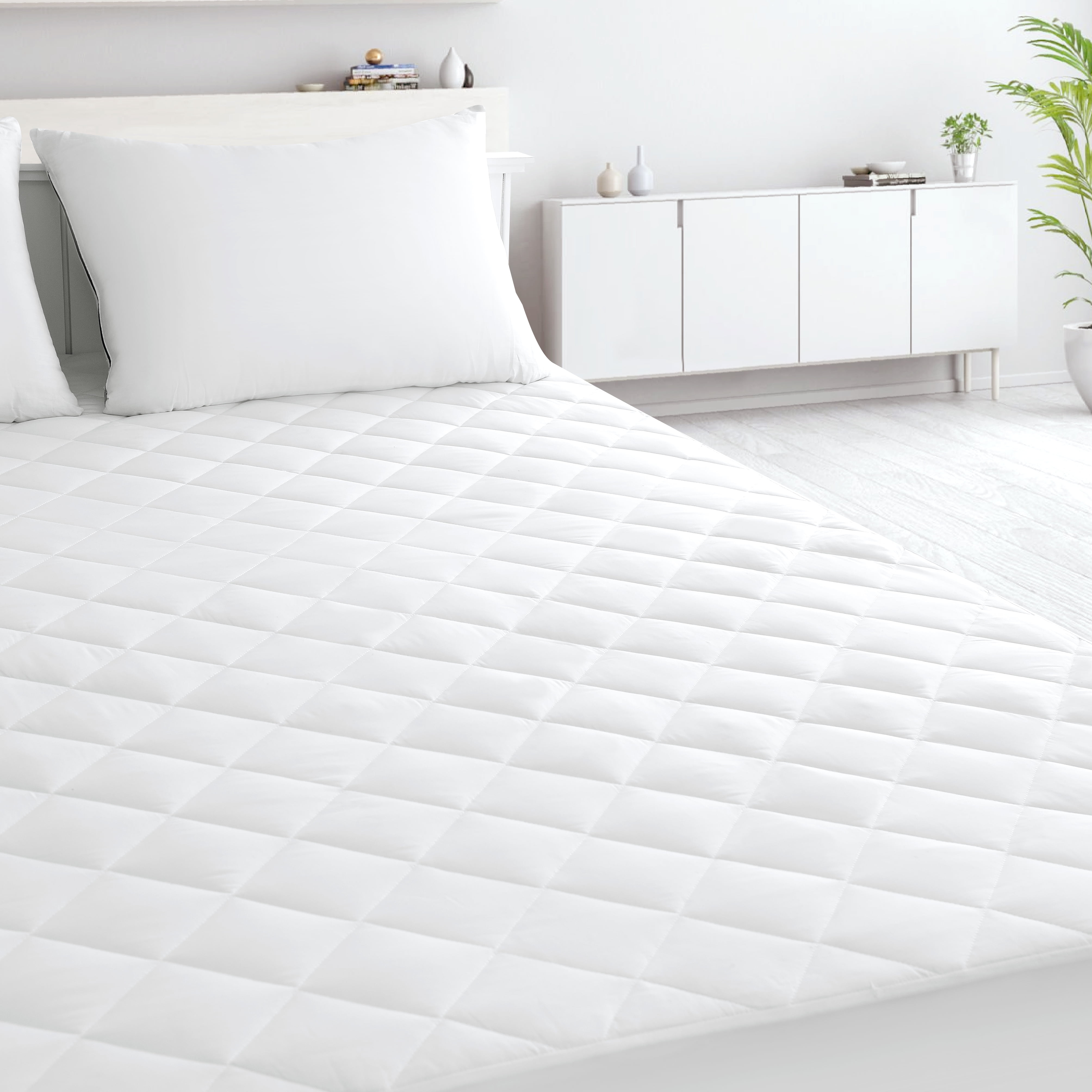 Lux Decor Collection King Mattress Pad Stretches up to 16 Inches Deep