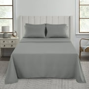 Lux Decor Collection King Sheets Set - 6 Piece Deep Pocket Bed Sheets for King Size Bed, Double Brushed Microfiber King Size Bedding Sheets & Pillowcases, Gray