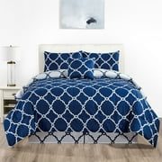 Lux Decor Collection King Size Comforter Set - Reversible 5 Piece Comforter set Hypoallergenic King Duvet Insert Bedding Set