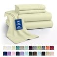 thumbnail image 1 of Lux Decor Collection King Size Sheet Set - 4 Pc King Bed Sheets Set - High GSM Brushed Microfiber Sheets - Up to 16 Inches Deep Pocket Bedding Sheets & Pillowcases, Vanilla, 1 of 10