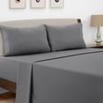 thumbnail image 1 of Lux Decor Collection King Size Sheet Set - 4 Pc King Bed Sheets Set - High GSM Brushed Microfiber Sheets - Up to 16 Inches Deep Pocket Bedding Sheets & Pillowcases, Dark Gray, 1 of 8