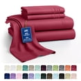 thumbnail image 1 of Lux Decor Collection King Size Sheet Set - 4 Pc King Bed Sheets Set - High GSM Brushed Microfiber Sheets - Up to 16 Inches Deep Pocket Bedding Sheets & Pillowcases, Burgundy, 1 of 10
