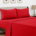 thumbnail image 1 of Lux Decor Collection King Size Sheet Set - 4 Pc King Bed Sheets Set - High GSM Brushed Microfiber Sheets - Up to 16 Inches Deep Pocket Bedding Sheets & Pillowcases, Burgundy, 1 of 8