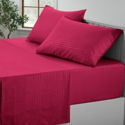 Lux Decor Collection King Size Sheet Set - Hotel Luxury Bedding Sheets Set, Deep Pocket Fitted Bed Sheet, Flat Sheet & Pillowcases - Burgundy