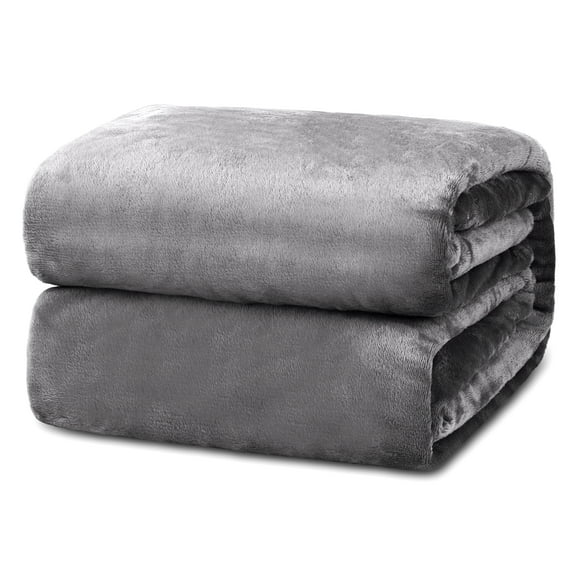 Lux Decor Collection Luxuriously Soft and Warm King Size Fleece Blanket (108x90, Grey) - Super Cozy Microfiber King Blanket for All Seasons
