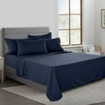 thumbnail image 1 of Lux Decor Collection Luxury Navy Blue Solid Print Microfiber Deep Pocket Sheet Sets King, Deep Pocket, 1 of 4