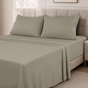 Lux Decor Twin Size Bed Sheets Set - 4 Piece, Ultra Soft Microfiber Twin Sheets, 16  Deep Pocket Twin Bed Sheets, Taupe