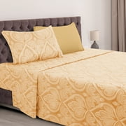 Lux Decor Collection Microfiber Bed Sheets Set, 4 Pc Twin XL Sheets, Fitted Sheet, Flat Sheet, Pillowcases, Taupe