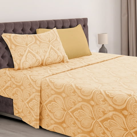 Lux Decor Collection Microfiber Bed Sheets Set, 4 Pc Twin XL Sheets, Fitted Sheet, Flat Sheet, Pillowcases, Taupe