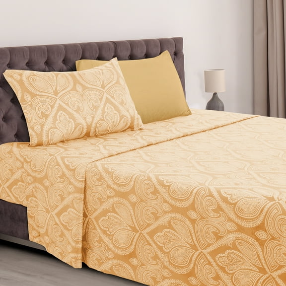 Lux Decor Collection Microfiber Bed Sheets Set, 4 Pc Twin XL Sheets, Fitted Sheet, Flat Sheet, Pillowcases, Taupe