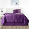 thumbnail image 1 of Lux Decor Collection Microfiber Reversible 4 Piece Bedding Comforter Set, Twin Size Bedding Comforter Sets - Purple, 1 of 8