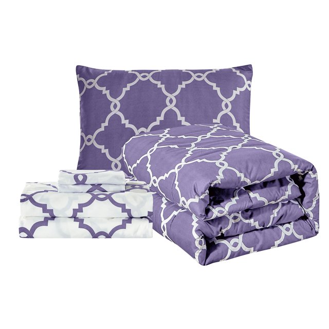 Lux Decor Collection Microfiber Reversible 4 Piece Bedding Comforter