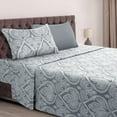 thumbnail image 1 of Lux Decor Collection Microfiber Twin Bed Sheets Set, 4 Pc Bedding Sheet Set - Gray, 1 of 7
