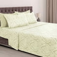 thumbnail image 1 of Lux Decor Collection Paisley Printed Queen Bed Sheets Set, Microfiber 6 Piece Bedding Set - Ivory, 1 of 7