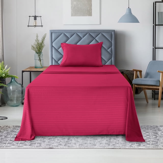 Lux Decor Collection Premier 1800 Collection Soft Microfiber Twin XL Bed Sheet Set, Wrinkle, Fade Stain Resistance Bedding Set & Pillowcases - Burgundy