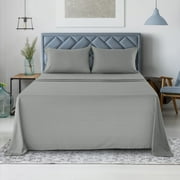 Lux Decor Collection Queen Bed Sheets, Premier 1800 Series Deep Pocket, Wrinkle, Fade, Stain Resistant Bedding Sheets & Pillowcases Set, Gray