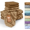 thumbnail image 1 of Lux Decor Queen 6 Piece Bed Sheet Set - Paisley Printed Microfiber Sheets, Ultra Soft, Deep Pocket, Wrinkle-Free, Breathable, OEKO-TEX Certified - Queen, Brown, 1 of 8