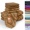 thumbnail image 1 of Lux Decor Queen 6 Piece Bed Sheet Set - Paisley Printed Microfiber Sheets, Ultra Soft, Deep Pocket, Wrinkle-Free, Breathable, OEKO-TEX Certified - Queen, Brown, 1 of 8