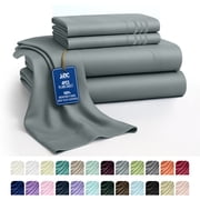 Lux Decor Collection Queen Bed Sheets Set Brushed Microfiber High GSM, 4 Piece Sheet Set Upto 16 Inches Deep Pocket Bedding Sheets &amp; Pillowcases - Gray deal from Walmart