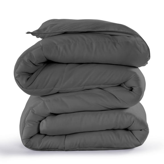 Lux Decor Collection Queen Comforter All Season Down Alternative Quilted Comforter with Corner Tabs - Plush Microfiber Fill (Queen, Grey)