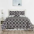 thumbnail image 1 of Lux Decor Collection Queen Comforter Set - 5 Piece Reversible Microfiber Bedding Comforter Set (Queen, Grey White), 1 of 13