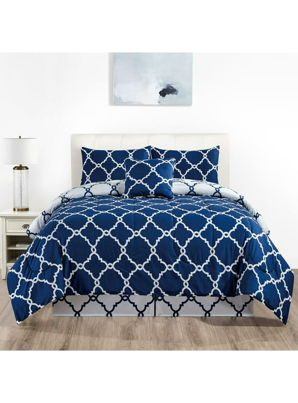 Lux Decor Collection Queen Down Alternative Comforter Set, Washable Duvet Bedding Set