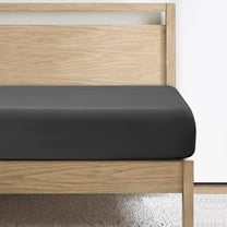 Lux Decor Collection Queen Fitted Sheet Only - Upto 16 Inches Deep Pocket Microfiber Bottom Sheet with All-Around Elastic, Grey