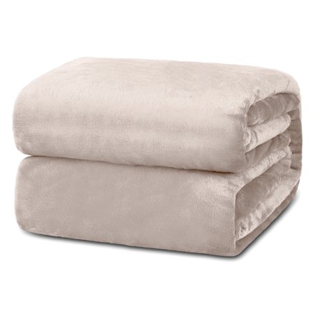 Lux Decor Collection Queen Fleece Blanket - Super Soft, Warm, Fuzzy & Cozy for All Seasons - Plush Microfiber Soft Blanket (90x90, Camel)
