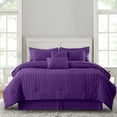 thumbnail image 1 of Lux Decor Collection Queen Seersucker Bedding Comforter Set – All-Season 10 Pieces Bed in a Bag Includes Comforter, Sheets, Pillow Shams, Bed Skirt & Decorative Pillows for Ultimate Comfort - Purple, 1 of 7